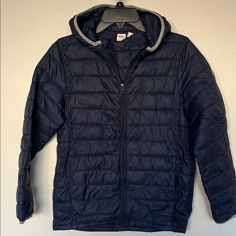 GAP Kids Navy Hooded Packable Puffer
